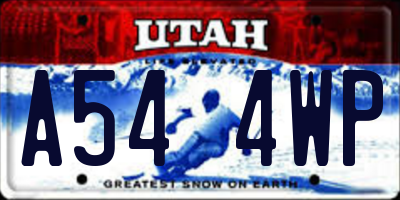 UT license plate A544WP