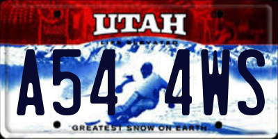UT license plate A544WS