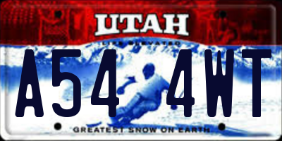 UT license plate A544WT