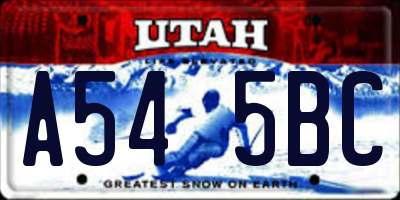 UT license plate A545BC