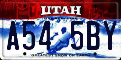 UT license plate A545BY