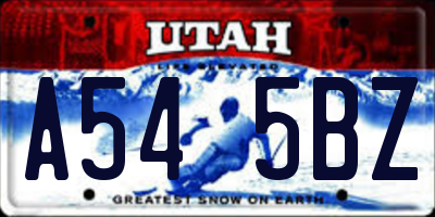 UT license plate A545BZ