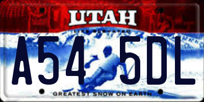 UT license plate A545DL