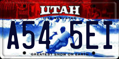 UT license plate A545EI