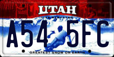 UT license plate A545FC