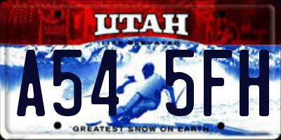 UT license plate A545FH