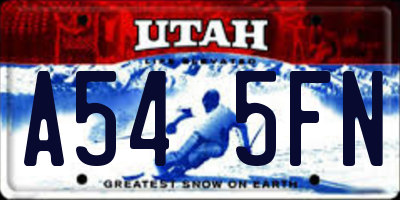 UT license plate A545FN