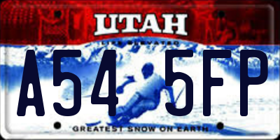 UT license plate A545FP