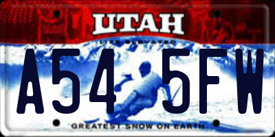 UT license plate A545FW
