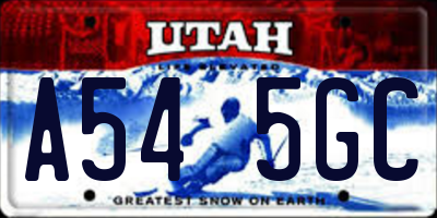 UT license plate A545GC