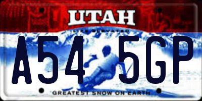 UT license plate A545GP