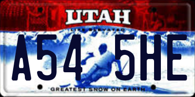 UT license plate A545HE