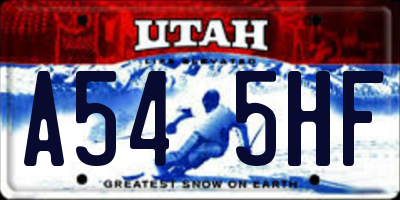 UT license plate A545HF
