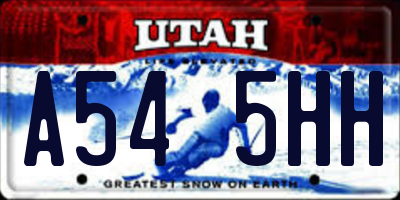 UT license plate A545HH