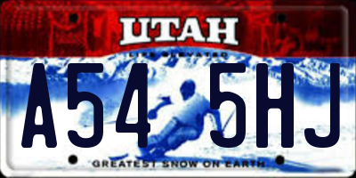 UT license plate A545HJ