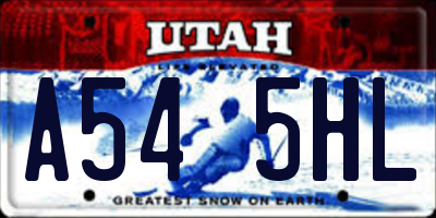 UT license plate A545HL