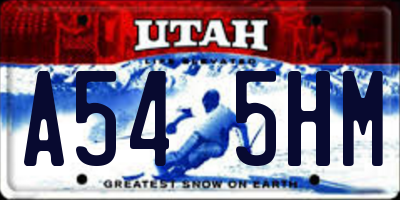 UT license plate A545HM