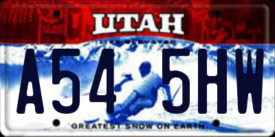 UT license plate A545HW
