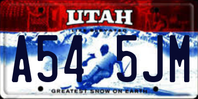 UT license plate A545JM