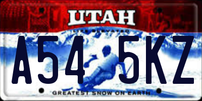 UT license plate A545KZ