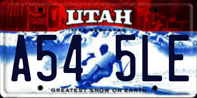 UT license plate A545LE