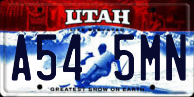 UT license plate A545MN