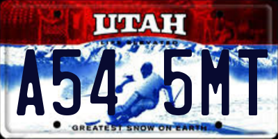 UT license plate A545MT