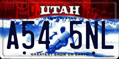 UT license plate A545NL