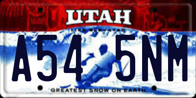 UT license plate A545NM