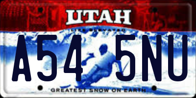 UT license plate A545NU