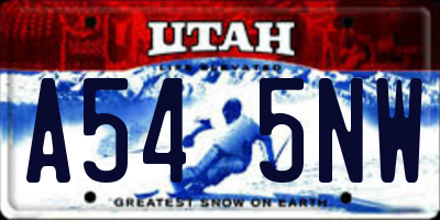 UT license plate A545NW