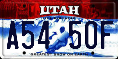 UT license plate A545OF