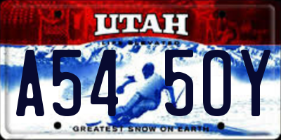 UT license plate A545OY