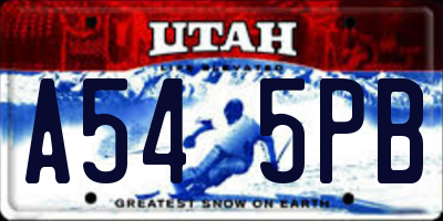 UT license plate A545PB