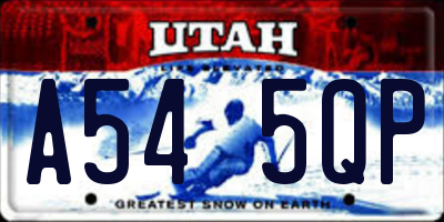 UT license plate A545QP