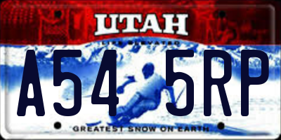 UT license plate A545RP