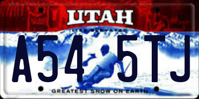 UT license plate A545TJ