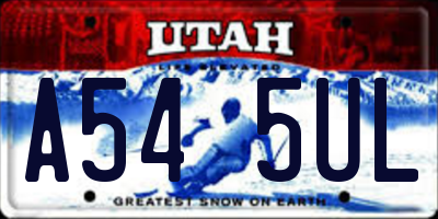 UT license plate A545UL