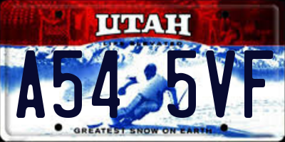 UT license plate A545VF