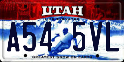 UT license plate A545VL