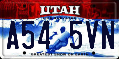 UT license plate A545VN