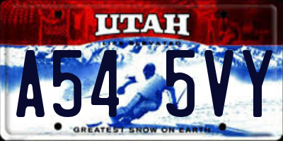 UT license plate A545VY