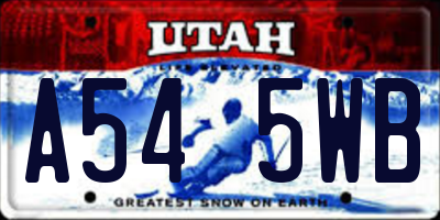 UT license plate A545WB