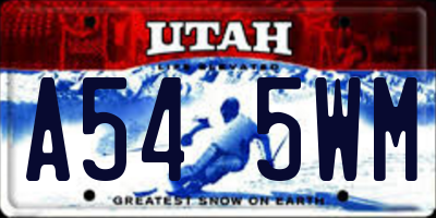 UT license plate A545WM