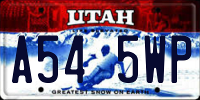 UT license plate A545WP
