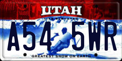 UT license plate A545WR