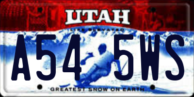 UT license plate A545WS