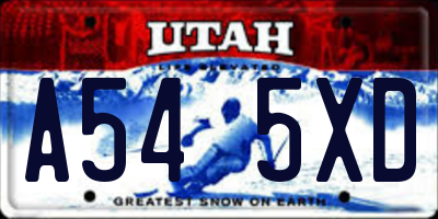UT license plate A545XD