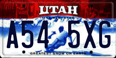 UT license plate A545XG
