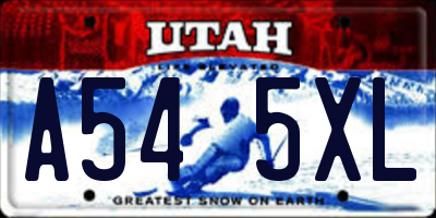 UT license plate A545XL